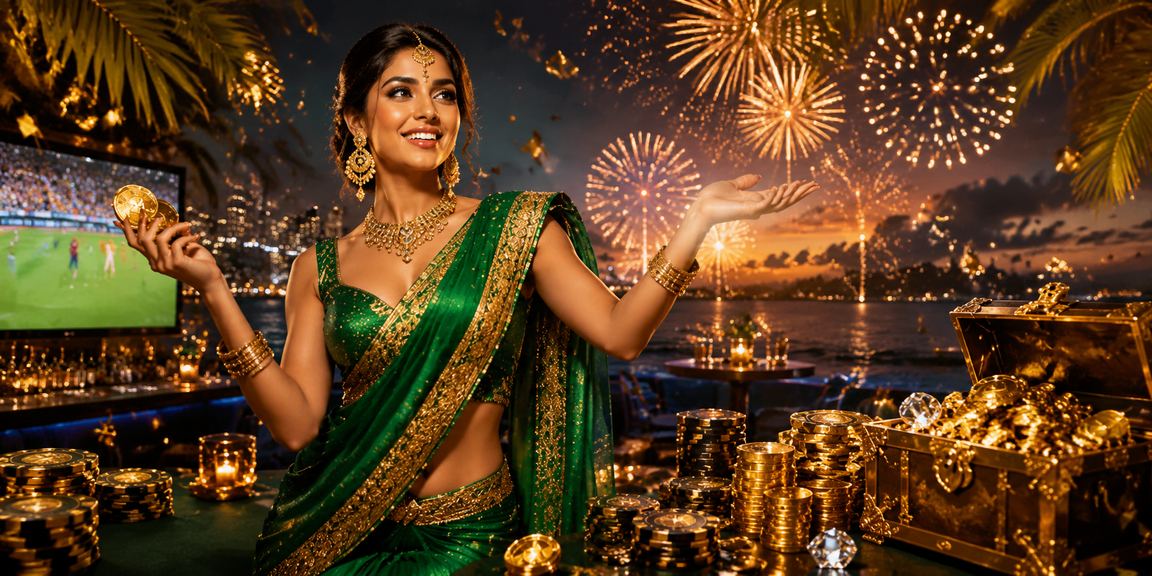 Indian woman watching cricket and placing bets